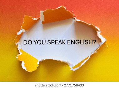 do you speak english? write on orange - yellow background 