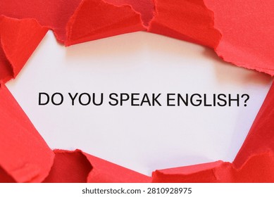 do you speak english? write on red and white background - banner 