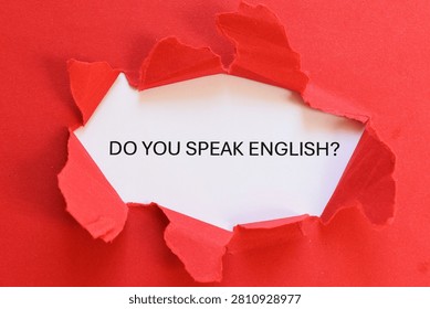 do you speak english? write on red and white background - banner 