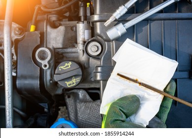 Do It Yourself Maintenance Of The Car. Vehicle Revision. Automobile Repair. Different Tools To Fix The Engine. 