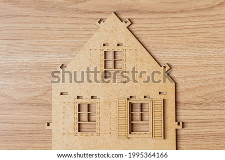Do it yourself MDF dollhouse flat lay