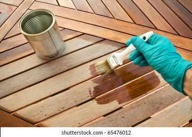 Do it yourself. Staining wooden table. Before and after