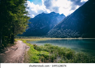 Dobbiaco Lake In Northern Italy