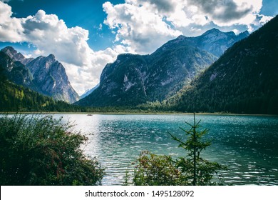 Dobbiaco Lake In Northern Italy