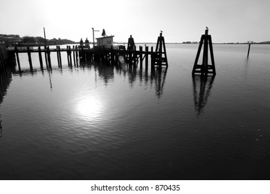 Dock in Black and White