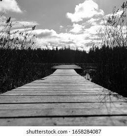 a dock to a lagoon 