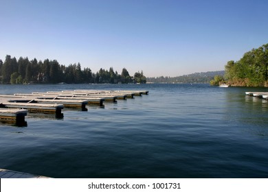 Dock In Lake Arrowhead, CA Early In The Day.