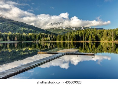 Dock At Lost Lake In Whistler, British Columbia