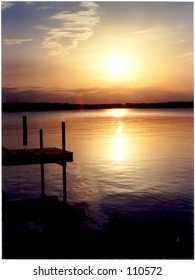 Dock On Lake In Northern Michigan