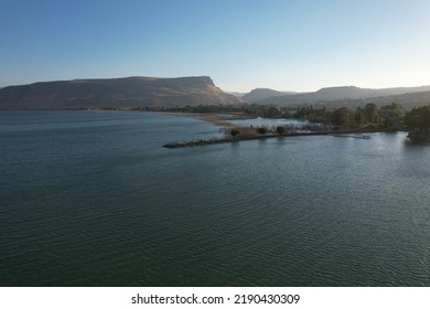 A Dock At The Sea Of Galilee Top View.