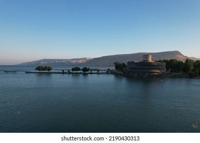 A Dock At The Sea Of Galilee Top View.