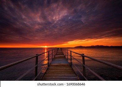 The Dock At Sunset In Kos Island Greece