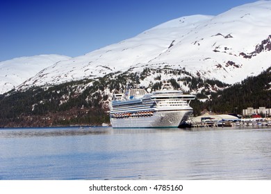 Docked Alaskan Cruise Ship