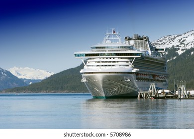 Docked Alaskan Cruise Ship