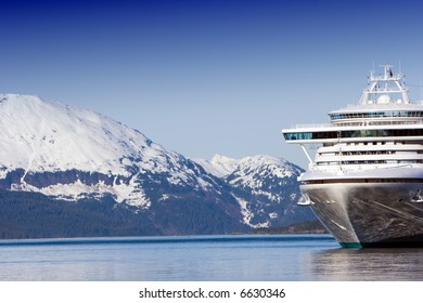 Docked Alaskan Cruise Ship