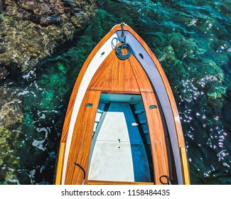 A Docked Boat In Capri, Italy.