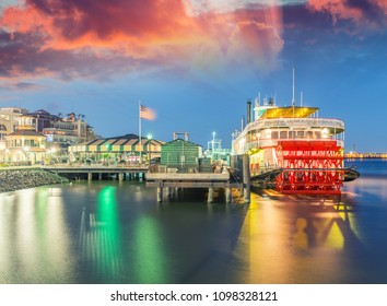 Docked steamboat in New Orleans