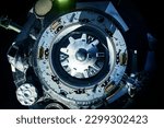 Docking spacecraft in outer space. Elements of this image furnished NASA. High quality photo
