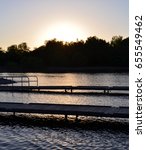 The docks at sunset in Eldon Hazlet State Park in Carlyle, Illinois.