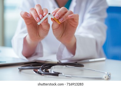 Doctor in anti smoking  concept