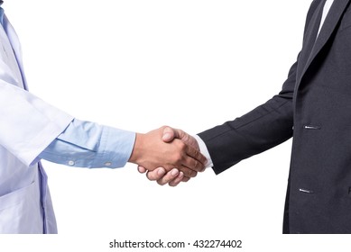 Doctor And Businessman Shaking Hands