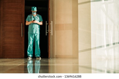 Doctor In The Clinic Through The Door