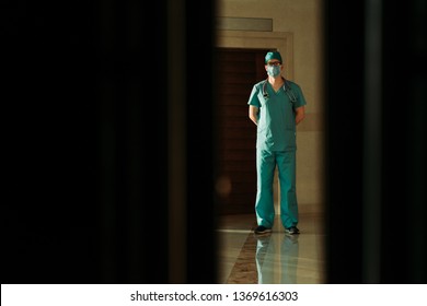 Doctor In The Clinic Through The Door