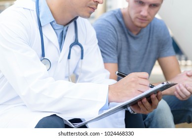  
The doctor consulted the patient about the patient's concerns.