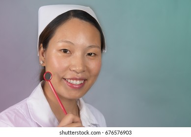 Doctor dentist, Asian female student portrait for banner
