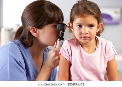 Doctor Examining Child's Ears In Doctor's Office - Powered by Shutterstock