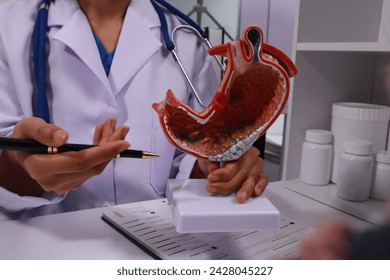 The doctor explained gastritis using a model. Treatment options were discussed. Understanding the condition better helps in managing it effectively.