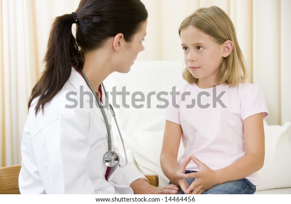Doctor Giving Checkup Young Girl Exam Stock Photo Edit Now 14464456