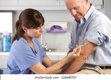 Doctor Giving Male Patient Injection