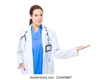 Doctor With Hand Show With Blank Sign