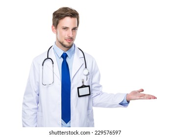 Doctor With Hand Show With Blank Sign