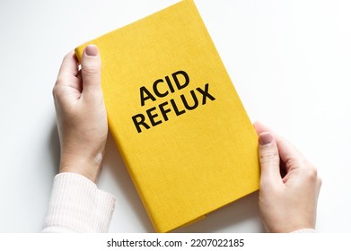 Doctor Hand Touching Acid Reflux Sign On Virtual Screen. Medical Concept