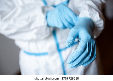 Doctor Or Healthcare Worker Wearing Nitrile Gloves