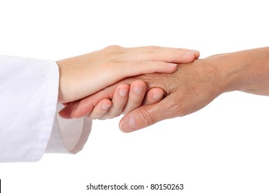 Doctor Helping Senior Holding Hand