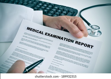 A Doctor In His Office Showing A Medical Examination Report