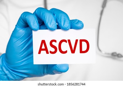 Doctor Holding A Card With Text ASCVD Atherosclerotic Cardiovascular Disease, Medical Concept