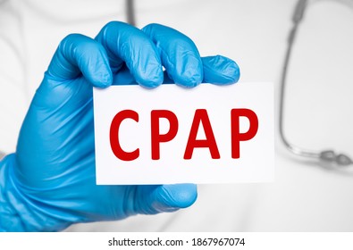 Doctor Holding A Card With Text CPAP Continuous Positive Airway Pressure, Medical Concept