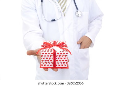 Doctor Holding Gift Box