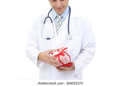 Doctor Holding Gift Box