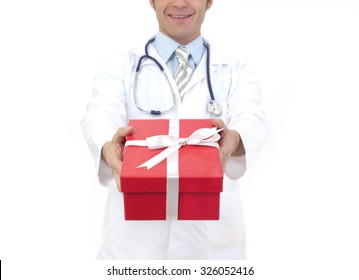 Doctor Holding Gift Box