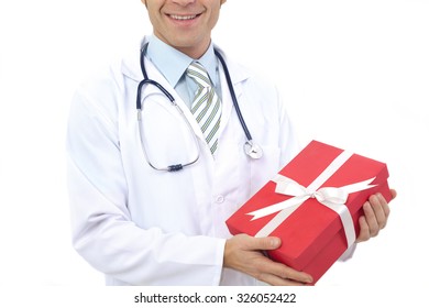 Doctor Holding Gift Box