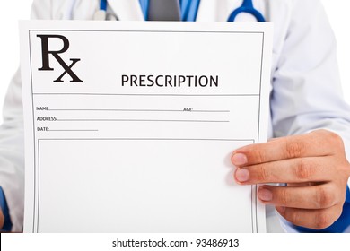 Doctor Holding Prescription Paper