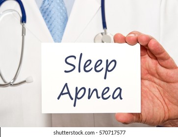 Doctor Holding Sleep Apnea Sign In His Hand