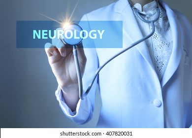 Doctor Holding Stethoscope Neurology Text Health Stock Photo 407820031 ...