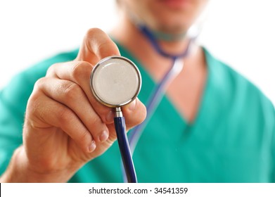 Doctor Holding Stethoscope (with Shallow Depth Of Field)