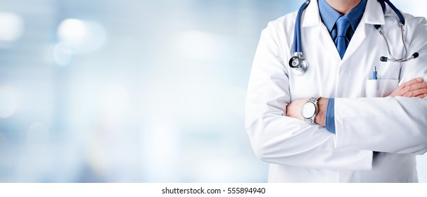 Doctor Man With Stethoscope In Hospital
 - Shutterstock ID 555894940